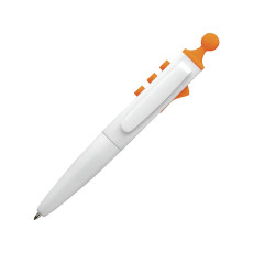 Ручка шариковая Clic Pen, белый/оранжевый