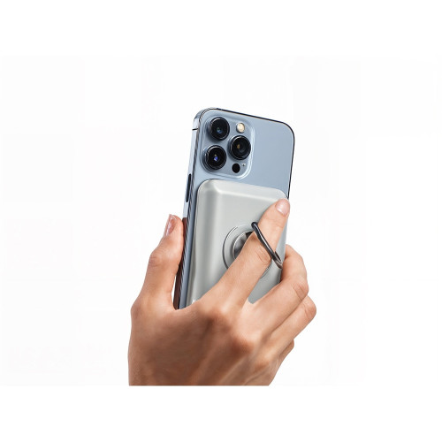Магнитный беспроводной внешний аккумулятор MagnetIQ, 5000 mah, 10 W, серый Cool gray 7C
