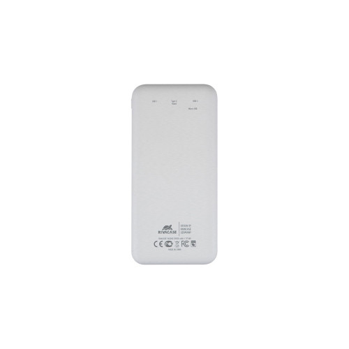 RIVACASE VA2240 (10000mAh) с дисплеем, белый, внешний аккумулятор 12/48