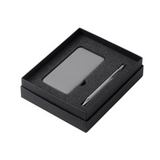 Подарочный набор c ручкой и повербанком 5000 mAh, серый