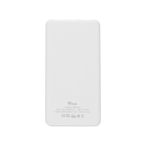 Портативное зарядное устройство Reserve с USB Type-C, 5000 mAh, белый