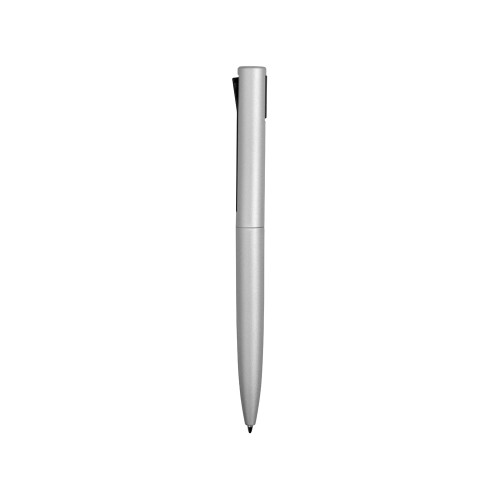Ручка металлическая шариковая Bevel, серебристый/черный