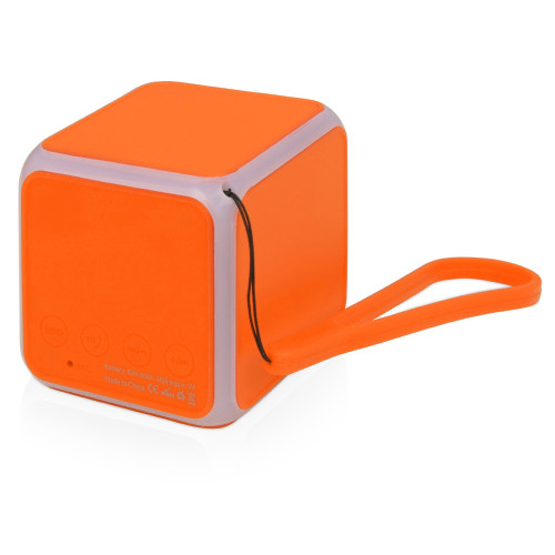 Портативная колонка Cube с подсветкой, оранжевый