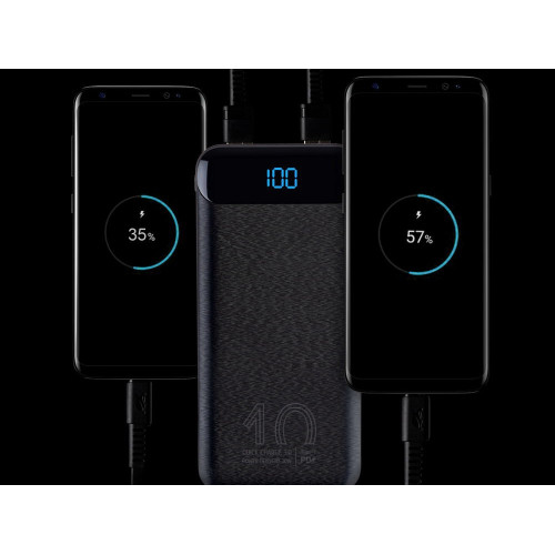 VA2540 (10 000mAh), QC/PD 20W внешний аккумулятор с дисплеем, черный