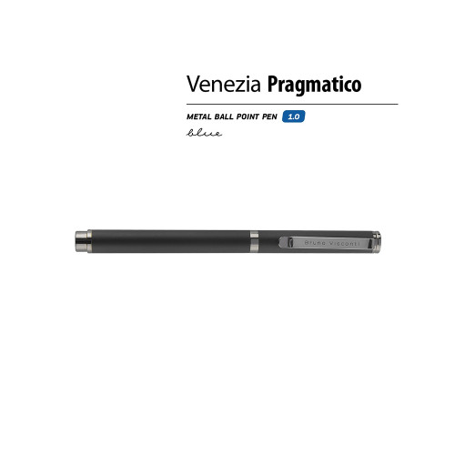 Ручка металлическая шариковая Venezia Pragmatico софт-тач,черный