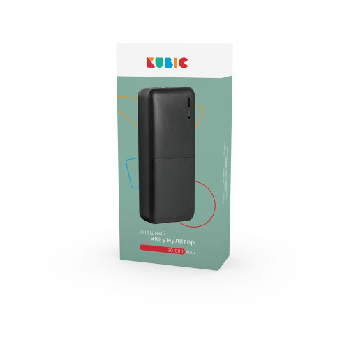 Внешний аккумулятор Kubic PB20Z Black, 20 000 мАч, Soft-touch, черный