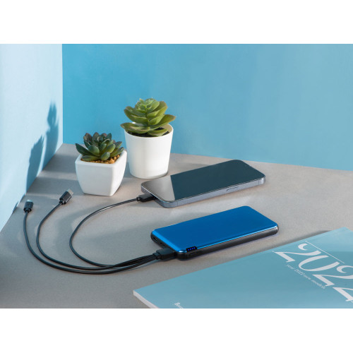 Внешний аккумулятор Forge, Evolt, металл, 10000mah, синий