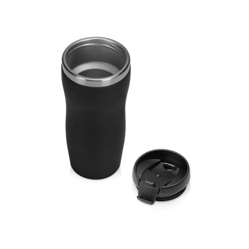 Термокружка Mony Steel 350 мл, soft touch, черный