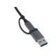 USB-хаб Link с коннектором 2-в-1 USB-C и USB-A, 2.0/3.0, серый