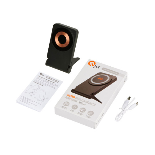 Внешний магнитный аккумулятор MagnIQ, черный, 5000 mAh