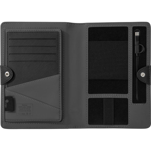 Органайзер с функцией беспроводной зарядки Manner, 5000 mah, черный