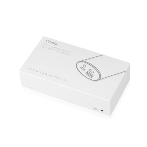 Портативное зарядное устройство Спайк, 8000 mAh, черный