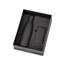 Подарочный набор с термобутылкой и повербанком С1, 5000 mAh, черный