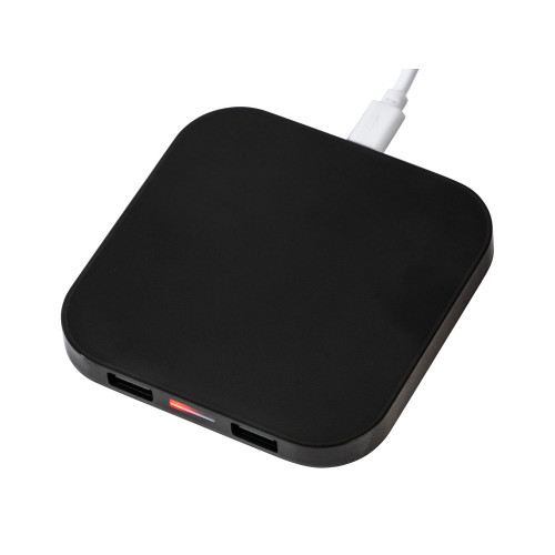 USB-хаб с беспроводной зарядкой Tile, черный