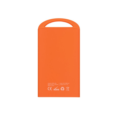 Портативное зарядное устройство Shine с зеркальной гравировкой, 4000 mAh, оранжевый