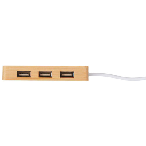 USB хаб с подсветкой лого Reedia S5, 3*USB, 1*Type C, бамбук, черный