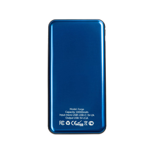 Внешний аккумулятор Forge, Evolt, металл, 10000mah, синий