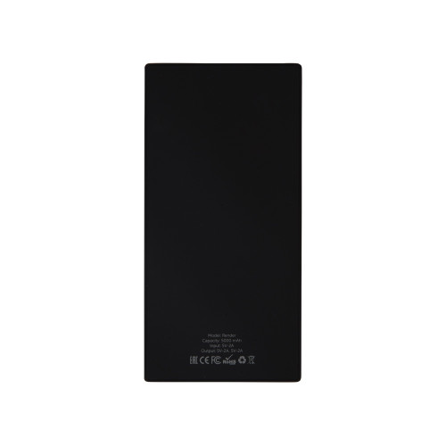 Портативное зарядное устройство Render с полноцветной, 5000 mAh, черный
