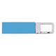 Флеш-карта USB 2.0 16 Gb с карабином Hook, голубой/серебристый