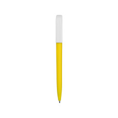 Ручка пластиковая шариковая Каролина Color BRL, желтый/белый
