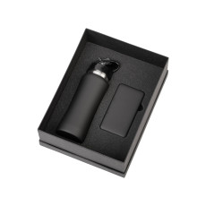 Подарочный набор с бутылкой для воды и повербанком С2, 10000 mAh, черный