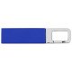 Флеш-карта USB 2.0 16 Gb с карабином Hook, синий/серебристый