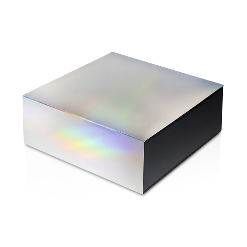 Подарочная коробка с голографическим шубером без печати Aurora, L, 260х260х100 мм.