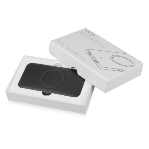 Портативное беспроводное зарядное устройство Impulse, 4000 mAh, черный