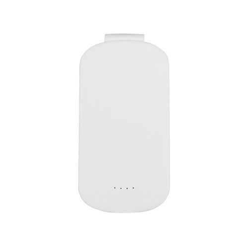Портативное зарядное устройство Pin на 4000 mAh с большой площадью нанесения и клипом для крепления к одежде или сумке, белый