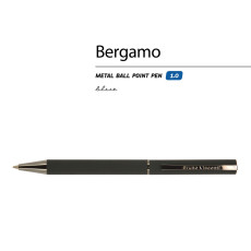 Ручка Bergamo шариковая автоматическая, черный металлический корпус, 1.0 мм, синяя