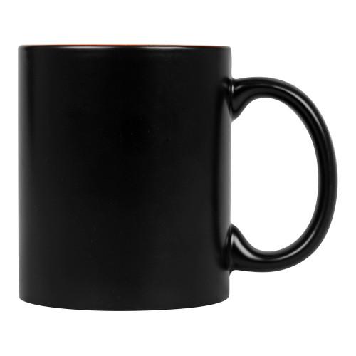 Кружка с покрытием для гравировки Subcolor BLK, черный/оранжевый