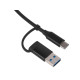 USB-хаб Link с коннектором 2-в-1 USB-C и USB-A, 2.0/3.0, черный