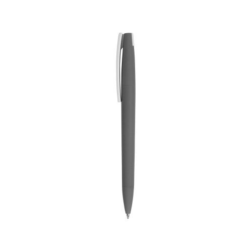 Ручка пластиковая soft-touch шариковая Zorro, серый/белый