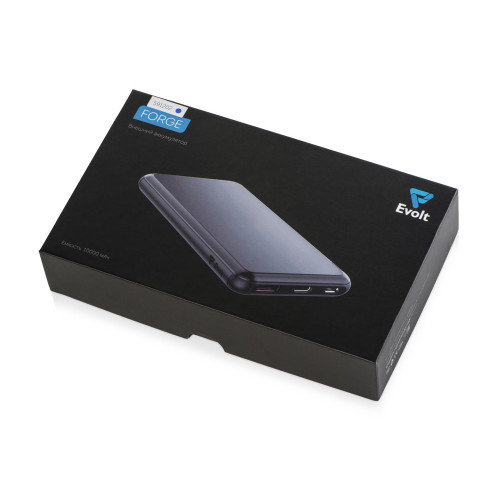 Внешний аккумулятор Forge, Evolt, металл, 10000mah, синий