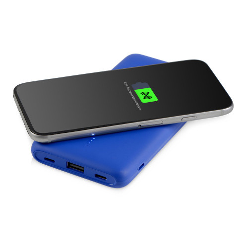 Внешний беспроводной аккумулятор с подсветкой лого Reserve X. 8000 mAh, синий
