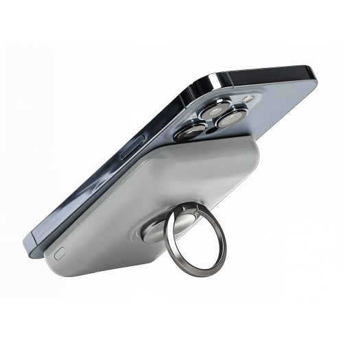 Магнитный беспроводной внешний аккумулятор MagnetIQ, 5000 mah, 10 W, серый Cool gray 7C