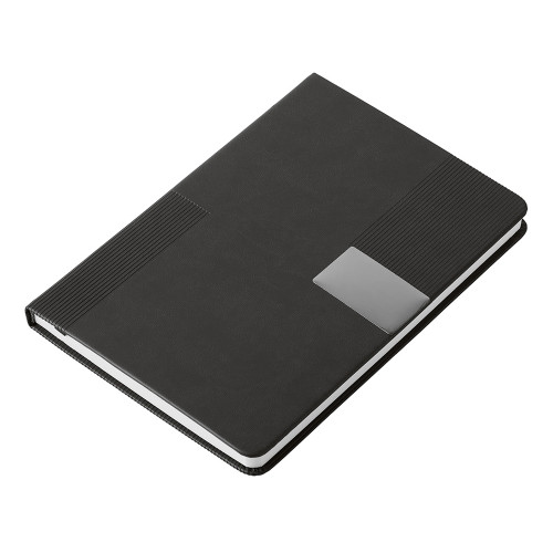 Подарочный набор Tesla с блокнотом А5, ручкой и пауэрбенком на 10 000 mAh, черный