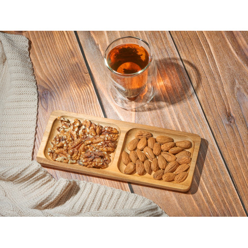 Менажница из акации с двумя секциями Almond