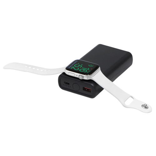 Внешний беспроводной аккумулятор 2-в-1 с функцией зарядки Apple Watch, QC/PD AtomIQ, 10000 мАч, черный