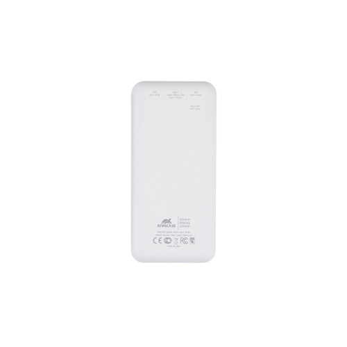 RIVACASE VA2580 (20 000mAh), QC/PD 20W внешний аккумулятор с дисплеем, белый /24