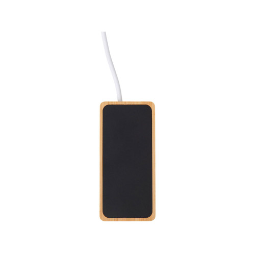 USB хаб с подсветкой лого Reedia S5, 3*USB, 1*Type C, бамбук, черный