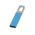 Флеш-карта USB 2.0 16 Gb с карабином Hook, голубой/серебристый