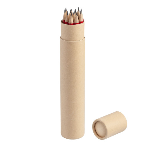 Тубус FORTE с 12 карандашами красными WOOD COLOR