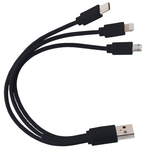 Кабель USB 3 в 1 (Micro, Type-C, Lightning) Черный 6011.08
