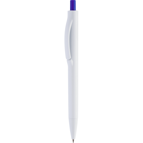 Ручка IGLA COLOR Белая с синей кнопкой 1033.01