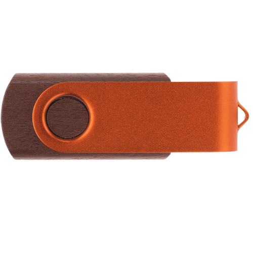 Флешка TWIST WOOD COLOR Темное дерево с оранжевым 4014.32.05.64ГБ