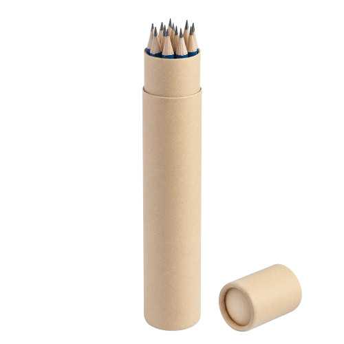 Тубус FORTE с 12 карандашами синими WOOD COLOR