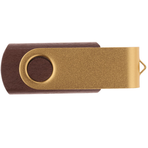 Флешка TWIST WOOD COLOR Темное дерево с золотистым 4014.32.17.8ГБ