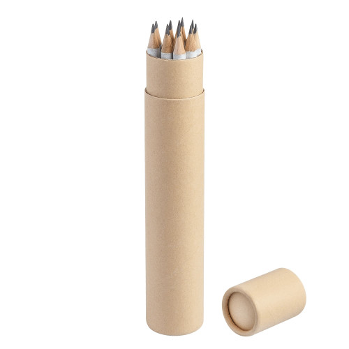 Тубус FORTE с 12 карандашами белыми WOOD COLOR