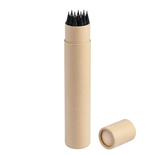 Тубус FORTE с 12 карандашами черными BLACKWOOD COLOR